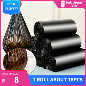 1 Roll ≈ 18Pcs JAPAN Special Offer Disposable Black Garbage Bags Bin Plastic Trash Bags