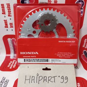 Gir set paket rantai roda drive chain kit T-15 T-45 428-124 CB150R StreetFire K15 (2012 - 2015) original honda 06401K15900
