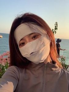 Full face sunscreen mask versatile in summer UV resistant breathable sunshade and sunscreen face mask original gauze ice silk face kini