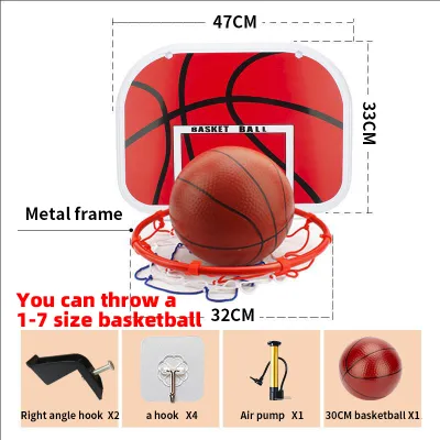 Kids Indoor Basketball Hoop Play SetMini Hanging Basketball Board with Ball and Pump for ChildrenKids Basketball Hoop and Backboard SetMini Basketball Hoop Toy