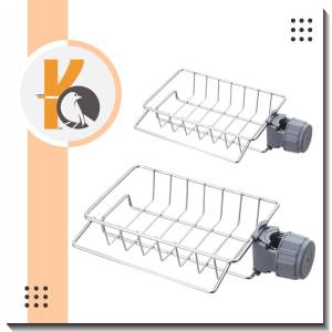 Kitchen Stainless Steel Faucet Storage Adjustable Sink Sponge Draining Rack Sponge Holder Sink Rack Bathroom