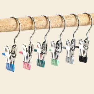 Combo 5 Móc kẹp đơn treo đa năng kẹp quần áo đồ lót tất tã miệng túi...băng inox