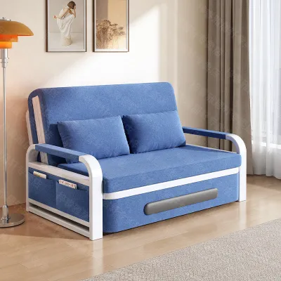 Bed Sofa Storage Bed Multifunctional Retractable Foldable Bed Removable and Washable Dual-Use Folding Single Bed（can choose black shelf）