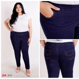 Celana Legging Jeans Wanita Dewasa Pinggang Karet Jumbo Muat Bb 70kg 75 80kg 90kg 100kg Hingga 120kg Melar Bahan Jeans Stretch Terbaru 2022 JSK 8102