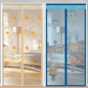 Anti-Mosquito Gauze Door Curtain Self-Priming Magnetic Velcro Summer Encrypted Mesh Gauze Shade Bedroom Window Screen Door Curtain Hanging Curtain Magnetic Suction Shade