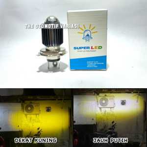 LAMPU UTAMA H4 LASER 3 KAKI 20 WATT 12-24 VOLT JAUH DEKAT PUTIH PUTIH UNTUK MOTOR MOGE DAN MOBIL