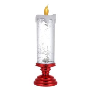 LED Flameless Christmas Candle Light Color Changing Glitter Water Swirling Crystal Simulation Lamp Battery Operated USB Powered Bedroom Party Bedroom Decor Lamps