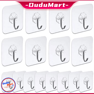 DuduMart Adhesive Wall Hook Reusable Anti-skid Traceless Heavy Duty Stick on Bathroom Kitchen