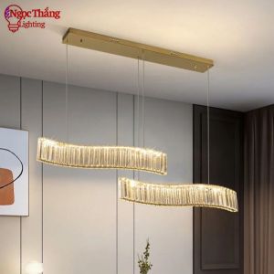 Đèn thả trần pha lê cao cấp trang trí phòng khách bàn ăn Led 3 màu TH823-24 Ngọc Thắng