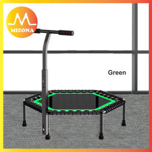 Mizona Trampoline Fitness Jumping Cardio Trainer Home Max Capacity Up to 300KG Exercise Gym Fitness Trampoline Kid And Adult With Armrest Exercise