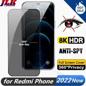 [JLK] New 360° Privacy Tempered Glass Film for Redmi Note 12/11/10/9/8/7/6 Pro K50 K40 Anti-Peeping Màn hình bảo vệ điện thoại di động Screen Protector