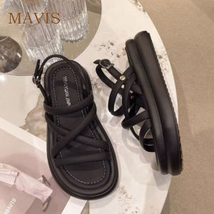 Summer 4cm Matsuke Thick Sole Fashion Flat Bottom Sandals for Women 2023 New Casual Versatile Beach Sandals
