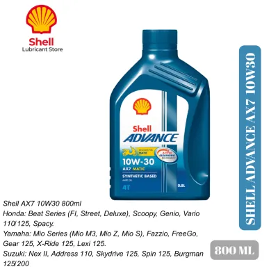 Oli Shell Matic AX7 10W30 800 ML Untuk Vario Beat Mio Scoopy Spacy Mio Xride PCX dll