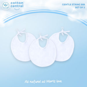 Cotton Central™ (3 pcs) Basic Bib with String Newborn Infant Baby Clothes Stuff Boy Girl