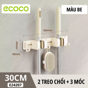 Thanh treo nhôm tĩnh điện ECOCO kèm Móc Treo Chổi di chuyển thông minh 2in1 không cần khoan vít thế hệ mới