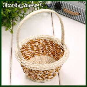 Blowing ตะกร้าสานใส่ดอกไม้ตะกร้ามือถือ1ชิ้นตะกร้าสำหรับงานเลี้ยงงานแต่งงาน