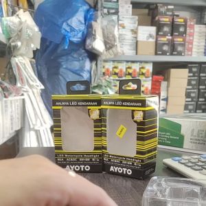 Lampu Depan Motor Matic Bebek H6 - Lampu Utama AYOTO M2A H6 2LED ACDC - Lampu Depan Led 2Sisi Ayoto PNP