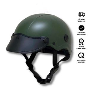 Nón Bảo Hiểm Nửa Đầu Sơn Nhám Nhãn Hiệu S Mũ Bảo Hiểm 1/2 Trơn C4M Helmets Có Lỗ Thông Gió Mỏ Mềm Tháo Rời