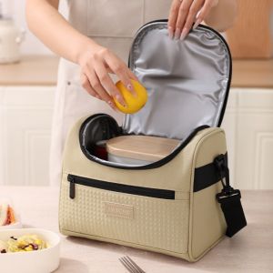 HJKL Thickened Lunch Bag PEVA Heat Preservation Insulated Bag Portable Large Capacity Picnic Bag Kids