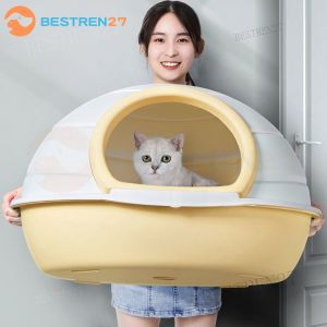 EXTRA SIZE Cat Litter Box Oversized Splash-Proof Fully Enclosed Basin Toilet Clearance extra large big size