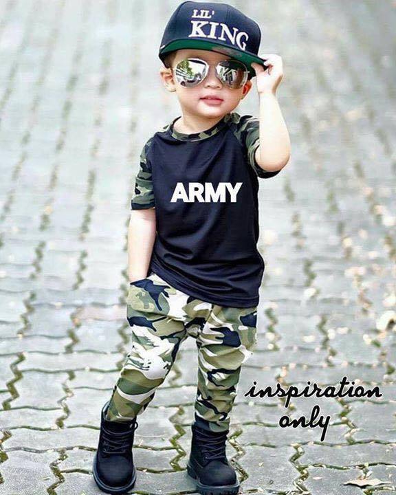 ARMY Kids Terno Shirt w/ Jogger and (CAP separate) Short Sleeve
