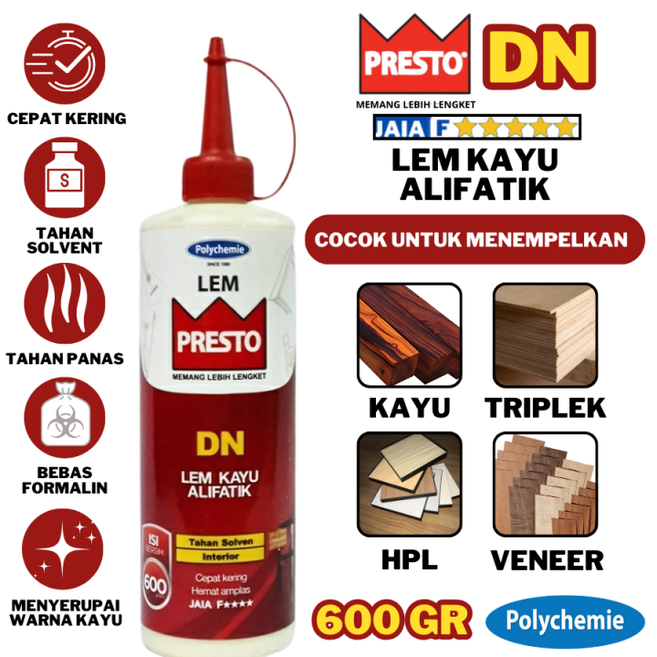 LEM KAYU ALIFATIK PRESTO DN 600G LEM PRESTO LEM KAYU SERBAGUNA LEM DN