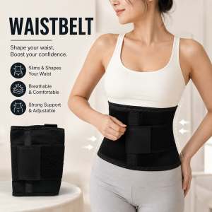 Waistbelt Black Adjustable Support Belt - Slims & Shapes Waist