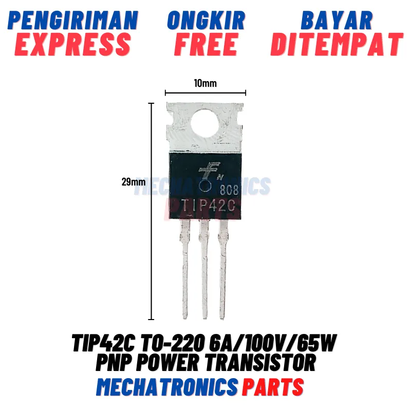 10x TIP42C PNP Power Transistor – 100V, 6A, 65W, TO-220 Package