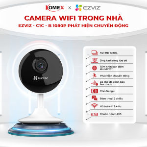 Camera Wifi EZVIZ trong nhà - C1C-B Độ phân giải 1080P đàm thoại 2 chiều phát hiện chuyển động - Hàng chính hãng