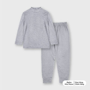 Bộ đồ ngủ giữ nhiệt cho bé trai bé gái BIGFOX MISS MEOW size đại dài tay thu đông cổ cao cỡ trẻ em 3 4 5 6 7 8 9 10 11 12 13 14 15 tuổi