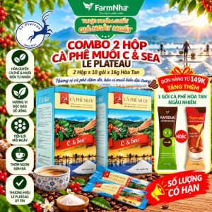 (Combo 2) Cà Phê muối hòa tan C & Sea Le Plateau Hộp giấy 160g (10 stick 16g)