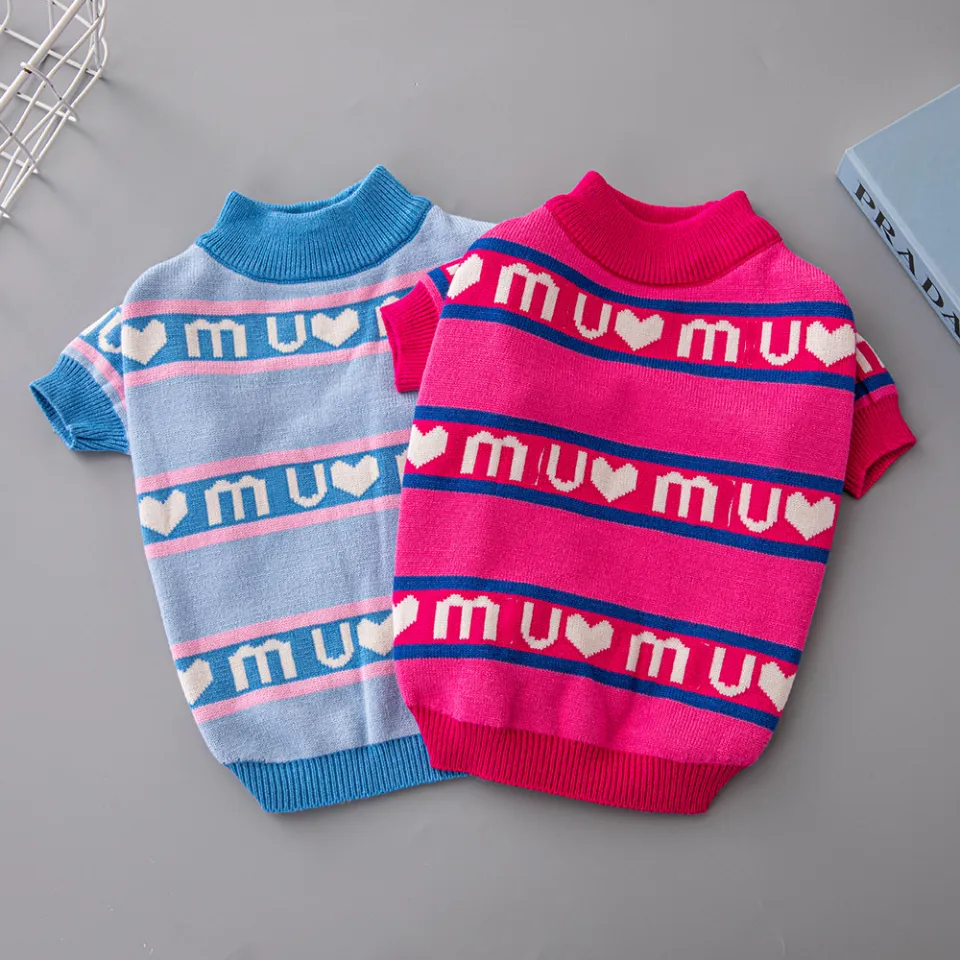 DY Loving New Pet Clothes Tide Brand MIU MIU Dog Sweater Cute Cat