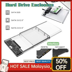 2.5 inch Plastic Transparent HDD SSD Case SATA III to USB 3.0 Hard Drive Disk Enclosure for Laptop Notebook PC