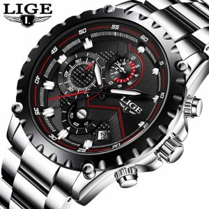 LIGE watch for men Brand Original Calendar Fashion Waterproof Business Chronograph Sports Quartz Luminous jam tangan lelaki