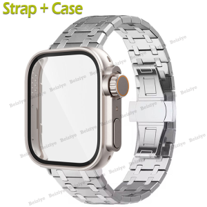 Dây đeo bằng thép không gỉ + Vỏ cho Đồng hồ Huawei Watch Fit 5 Pro Đồng hồ thông minh Fit 5 Quick Fit Vòng đeo tay Kim loại Dây đeo bằng kính cường lực