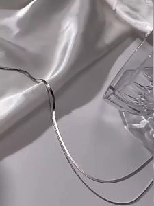 s925 Silver Plated Double Layer Necklace ins Minimalist Style Necklace Simple Versatile Necklace 2025 New Years Womens Collarbone Chain