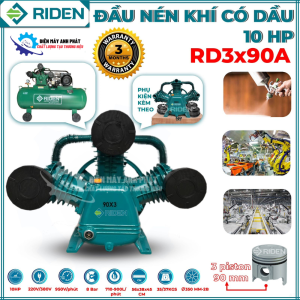 Đầu nén khí 1 2 3 Piston 51mm 65mm CS 2HP 3HP 4HP 5HP 10HP màu xanh bảo hành chính hãng Riden 3 tháng