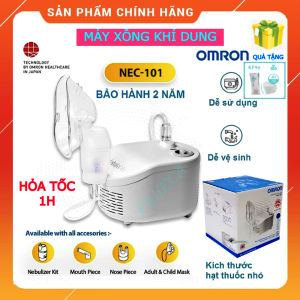 (HỎATỐC -1H) Máy xông mũi họng Omron NE-C101 (máy xông khí dung) cho người lớn và trẻ em - Công nghệ Nhật Bản - Bảo hành 2 năm