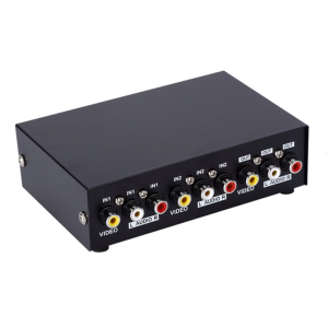 Compactly A V Selectors 4Way A V Switcher Audios Video Selectors for Home Theater Systems Conference Room Presentations