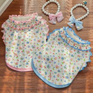 CRUSHES Cute Puppy Floral Vest Soft Breathable Pet Princess Dress  Thin Design Cat Cake Skirt For Dogs and Cats