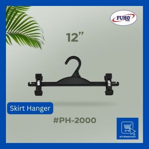 FUHOware Hanger #PH-1500 #PH-2000 6pcs 12" 15" with Clip for Skirt Pants and Towel Durable PP Material Secure Clips