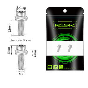 PLLEWY 2PCS Titanium Bike Fixing Screws M5x12mm Multicolor Water Holder Screws High Quality with Gasket Install Screws Air Pump Holder
