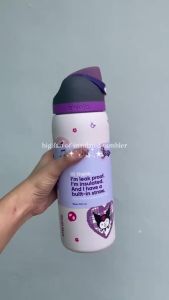 [100% Original Ready Stock COD] Owala FreeSip Kuromi Purple 24oz/32oz Tumbler. Sanrio Collaboration Edition 304 Stainless Steel Spill Proof 2-Way Drinking Built-In Straw Purple Color Hot Cold Insulation Ready For Shipment