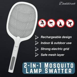 2 In 1 Electric Mosquito Racket UV Lamp USB Rechargeable 3000V Mosquito Swatter Killer Trap LED