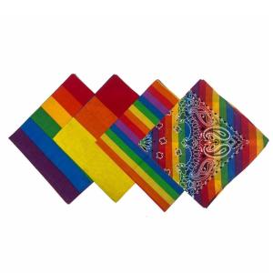 4 Pieces Rainbow Bandana for Men and Women Soft Hair Wrap Headwear Square Scarf for Enhancing Styles in Any Occasion