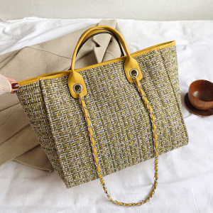 พร้อมส่งจากไทย กระเป๋าสะพาย กระเป๋าถือ กระเป๋าหรูหรา กระเป๋าผ้า ผ้าทอ ผ้า TWEED กระเป๋าดำ กระเป๋าสีดำ tote bag