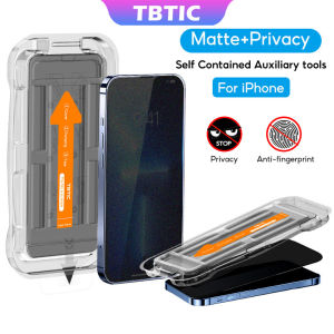 TBTIC For iPhone Screen Protector Tempered Glass 16 15 14 13 12 11 Pro Max Plus XR X Xs Privacy Matte Anti Fingerprint Auto Alignment Easy Install Full Coverage