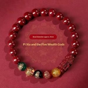 2026 Trung Quốc Zodiac May Mắn Pixiu Năm Sự Giàu Có Vị Thần Vòng Đeo Tay Với chu sa tự nhiên Và Mạ Vàng Quyến rũ Cho Nam Giới Và Phụ Nữ