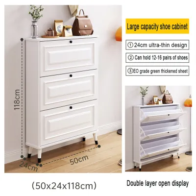 Shoe Organize Cabinet Shoe Rack Organize 100 24CM Shoe Cabinet Solid Wood Legs Flip Design Space Saving Organizer for Home Office