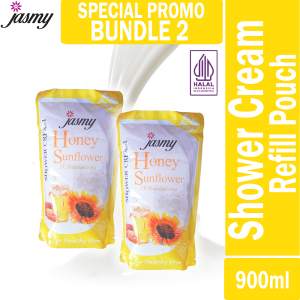 BUNDLE 2 x 900ML HONEY SUNFLOWER REFILL POUCH JASMY SHOWER CREAM SABUN MANDI CAIR BODY WASH IMPORT DARI MALAYSIA